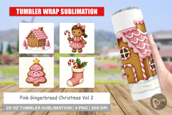 Pink Gingerbread Christmas Tumbler Product Image 1