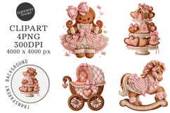 Pink Gingerbread Clipart Product Image 1