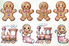 Pink Gingerbread Clipart Sublimation Product Image 7