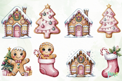Pink Gingerbread Clipart Sublimation Product Image 5