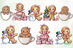 Pink Gingerbread Clipart Sublimation Product Image 4