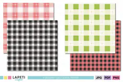 Soft pink and white gingham digital paper pattern