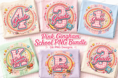 Pink Gingham School Sublimation Design Product Image 1