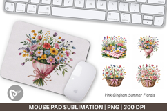 Mouse Pad Pink Gingham Summer Product Image 1