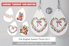 Earring Pink Gingham Summer Product Image 1