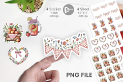 Pink Gingham Summer Florals Sticker Product Image 1