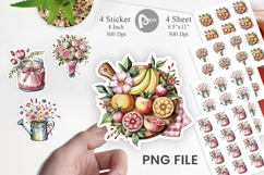 Pink Gingham Summer Florals Sticker Product Image 1