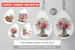 Earring Pink Gingham Summer Product Image 1