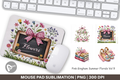 Mouse Pad Pink Gingham Summer Product Image 1