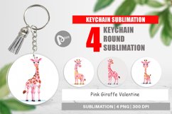 Keychain Pink Giraffe Valentine Product Image 1