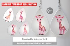 Earring Pink Giraffe Valentine Product Image 1