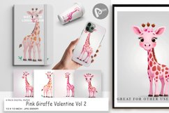 Digital Paper Pink Giraffe Valentine Product Image 1