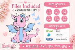 Girl dragon svg, Fantasy animal nursery svg cut file Product Image 3