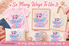Girl dragon svg, Fantasy animal nursery svg cut file Product Image 4