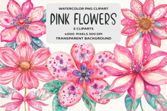 Pink Girly Flowers Clipart Product Image 1