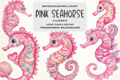 Pink Girly Seahorse Clipart Product Image 1
