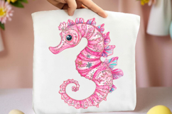 Pink Girly Seahorse Clipart Product Image 2