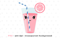 Pink Lemonade Glass PNG | Cute Summer Drink Clipart Product Image 1