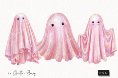 Pink Glitter Ghosts | Halloween Png Product Image 1