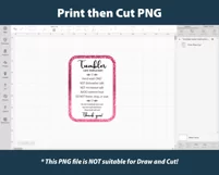 Pink tumbler cup care instruction card