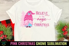 Pink Gnome Christmas Sublimation I Holiday Gnome Sublimation