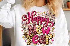 Pink Gold Happy New Year Design PNG Product Image 5