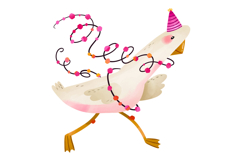 Cute Birthday Goose Clipart Set Hand Drawn Party Geese Product Image 2