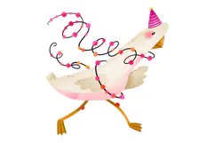 Cute Birthday Goose Clipart Hand Drawn Party Geese Product Image 2