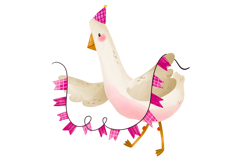 Cute Birthday Goose Clipart Set Hand Drawn Party Geese Product Image 3