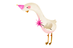 Cute Birthday Goose Clipart Set Hand Drawn Party Geese Product Image 4
