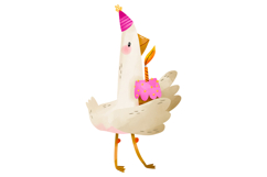 Cute Birthday Goose Clipart Set Hand Drawn Party Geese Product Image 5