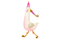 Cute Birthday Goose Clipart Set Hand Drawn Party Geese Product Image 6