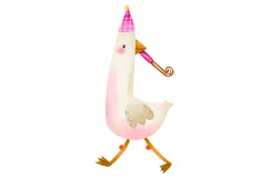 Cute Birthday Goose Clipart Hand Drawn Party Geese Product Image 6