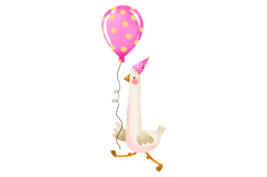 Cute Birthday Goose Clipart Set Hand Drawn Party Geese Product Image 8