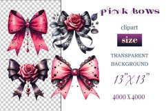 Pink Gothic Watercolor Bows Clipart for Halloween are perfect for adding a spooky yet charming touch to your designs. Use them for cards, invitations, decorations, and other projects to bring a touch of elegant gothic chic to your celebration.
