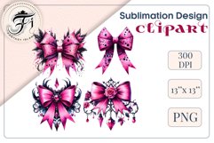 Pink Gothic Watercolor Bows Clipart for Halloween are perfect for adding a spooky yet charming touch to your designs. Use them for cards, invitations, decorations, and other projects to bring a touch of elegant gothic chic to your celebration.