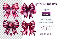 Pink Gothic Watercolor Bows Clipart for Halloween are perfect for adding a spooky yet charming touch to your designs. Use them for cards, invitations, decorations, and other projects to bring a touch of elegant gothic chic to your celebration.
