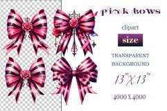 Pink Gothic Watercolor Bows Clipart for Halloween are perfect for adding a spooky yet charming touch to your designs. Use them for cards, invitations, decorations, and other projects to bring a touch of elegant gothic chic to your celebration.