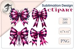Pink Gothic Watercolor Bows Clipart for Halloween are perfect for adding a spooky yet charming touch to your designs. Use them for cards, invitations, decorations, and other projects to bring a touch of elegant gothic chic to your celebration.