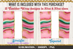 Pink, Green and Gold Agate Tumbler Wrap is a professional design that is available at 300dpi PNG to use for sublimation of tumblers. Avalaible for 30oz and 20oz sizes.