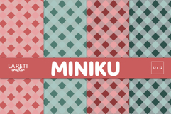 Pink and green plaid digital papers in soft pastel tones, perfect for scrapbooking and crafts.