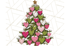 Whimsical Pink Green Christmas Trees Ornaments PNG Clipart Product Image 3