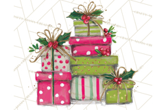 Whimsical Pink Green Christmas Trees Ornaments PNG Clipart Product Image 2