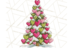 Whimsical Pink Green Christmas Trees Ornaments PNG Clipart Product Image 5