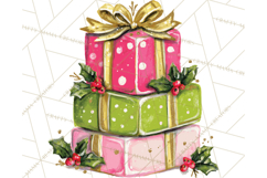 Whimsical Pink Green Christmas Trees Ornaments PNG Clipart Product Image 4