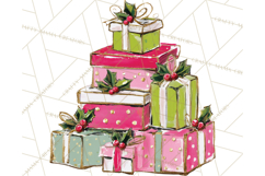 Whimsical Pink Green Christmas Trees Ornaments PNG Clipart Product Image 4
