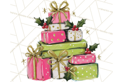 Whimsical Pink Green Christmas Trees Ornaments PNG Clipart Product Image 5