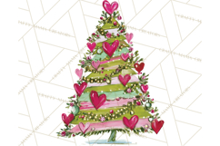 Whimsical Pink Green Christmas Trees Ornaments PNG Clipart Product Image 4