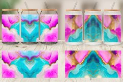 Pink Green Watercolor Ink Glass Can Wraps Product Image 3