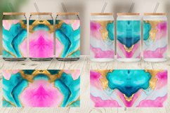 Pink Green Watercolor Ink Glass Can Wraps Product Image 4